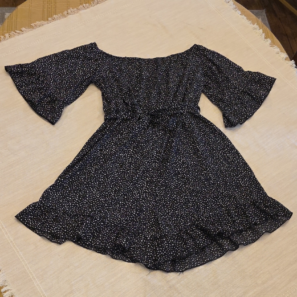 Elegant Black and White Polka Dot Romper